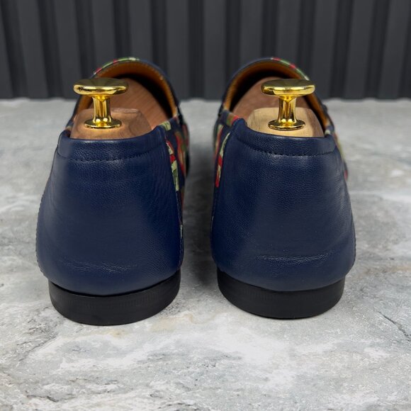 Gucci Canvas Mr. Porter Cube Horsebit Brixton Loafers Blue 8 G or 8.5 US 42 EUR - Picture 8 of 12